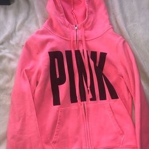 PINK’s pink funnel neck zip-up jacket
